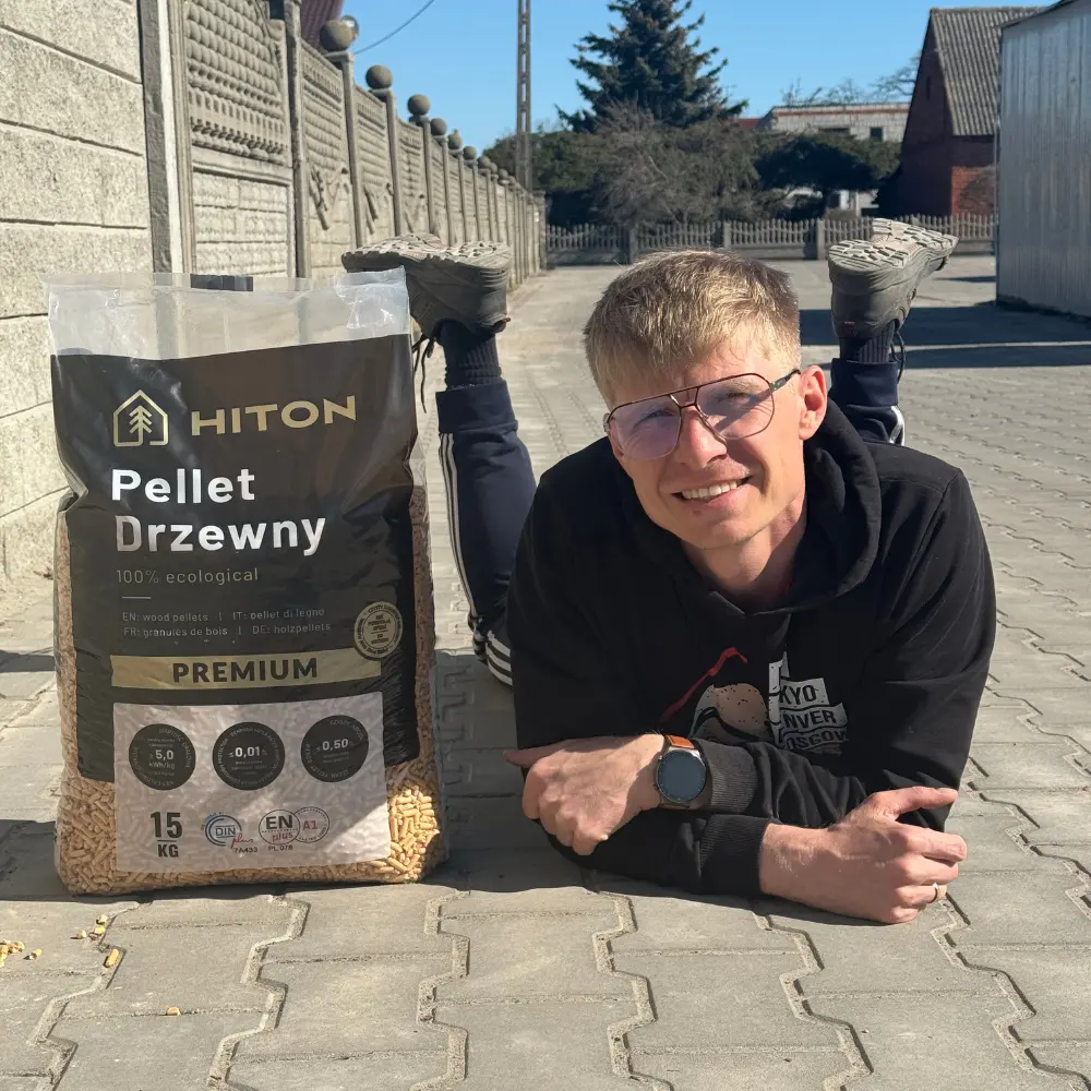 Mateusz Nowak właściciel hurtowni opału Muspel z pelletem premium HITON