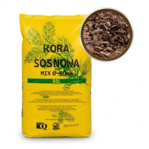 Kora sosnowa drobna / MIX 0–60 mm – praktyczna kora ogrodowa do ściółkowania